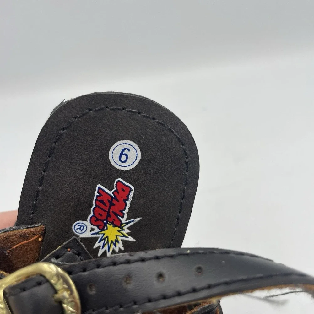 DYNA-KIDS Metal Buckle‎ Brown Leather Sandals Toddler 6 Vintage 1980